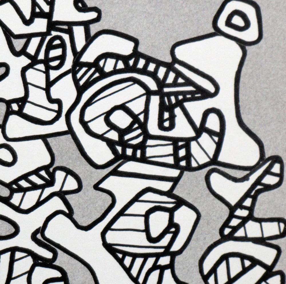 Jean DUBUFFET Limited Edition Lithograph 1973 Abstract Forms