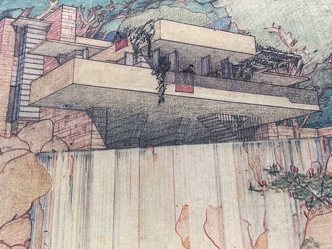 Frank Lloyd WRIGHT Limited Edition Lithograph "Falling Water" 375/500