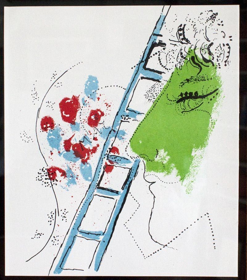 Marc CHAGALL Original Lithograph "The Ladder"